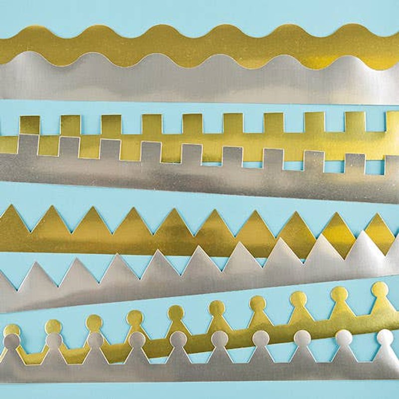 Gold & Silver Metallic Crowns (Pack of 12) 4 Assorted Designs, Craft Kits, Gold & Silver, Card