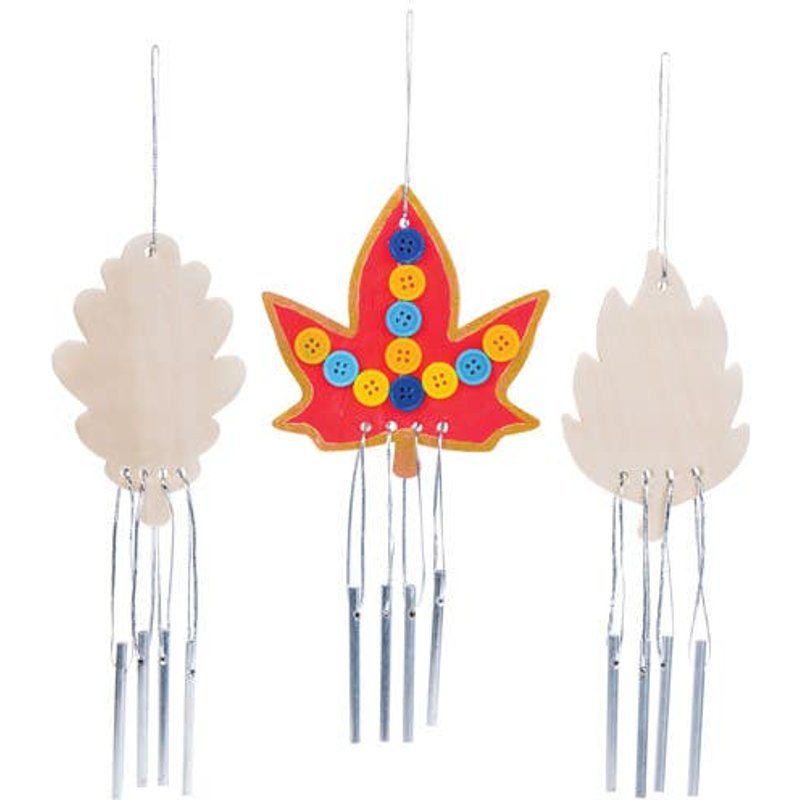 Leaf Wooden Windchimes (Pack of 4) Nature Craft Kits