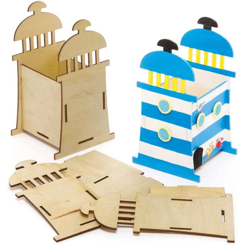 Lighthouse Wooden Flowerpot Kits (Pack of 4) Nature Craft Kits