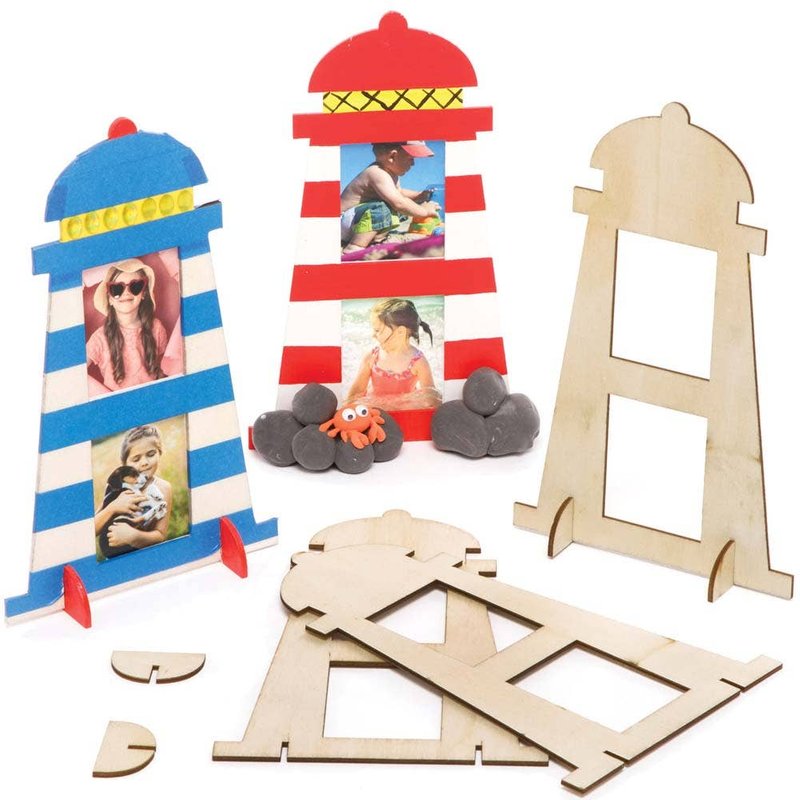 Lighthouse Wooden Photo Frames (Pack of 4) Decoration Craft Kits