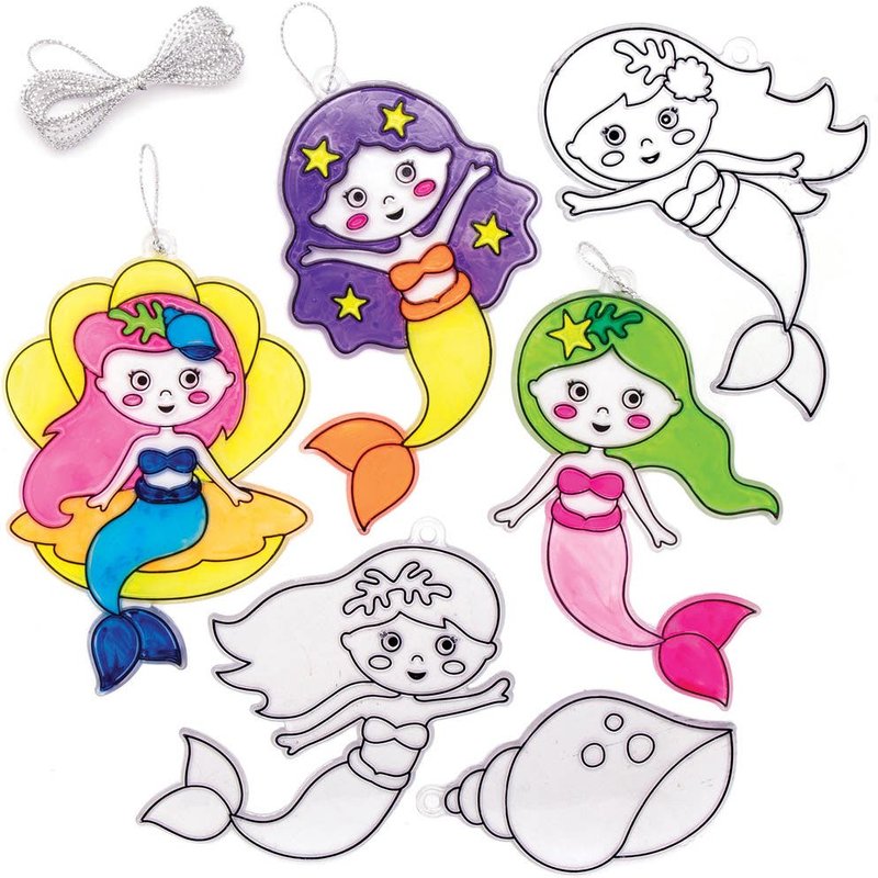 Mermaid Suncatchers (Pack of 10) Decoration Craft Kits