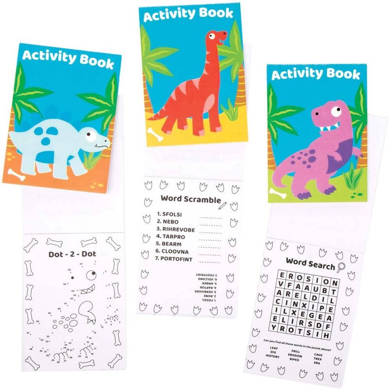 Dinosaur Mini Activity Books (Pack of 12) Creative Play Toys
