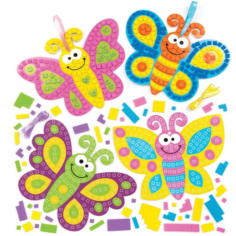 Mosaic Butterfly Kits (Pack of 4) Craft Kits For Kids