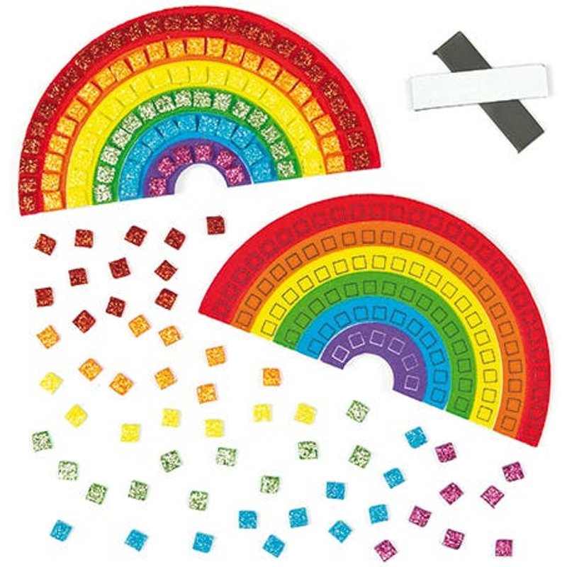 Rainbow Mosaic Magnet Kits (Pack of 4) Art Craft Kits