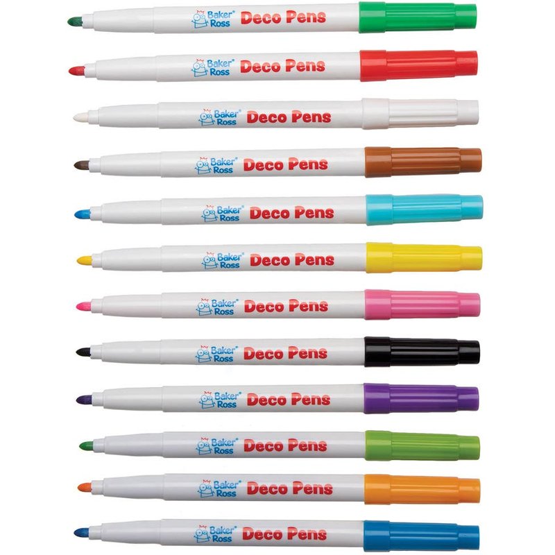 Multi-Purpose Deco Pens (Pack of 12) Fibre Tip, Multi-Purpose, 12 Assorted Colours, Water Based