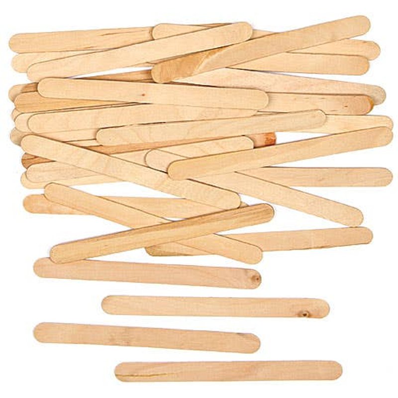 Natural Wooden Craft Sticks (Pack of 200) Natural Craft Materials