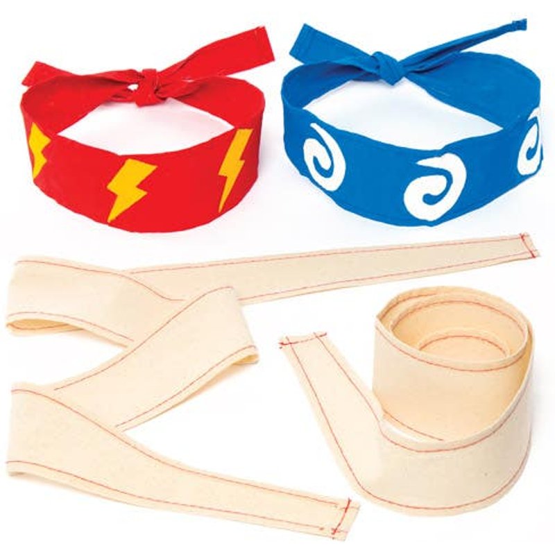 Fabric Headbands (Pack of 5 or 30) Size 90cm x 6cm. Decorate Your Own & Wear