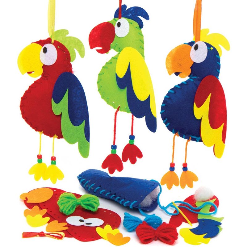 Parrot Sewing Kits (Pack of 3) Sewing & Weaving Craft Kits