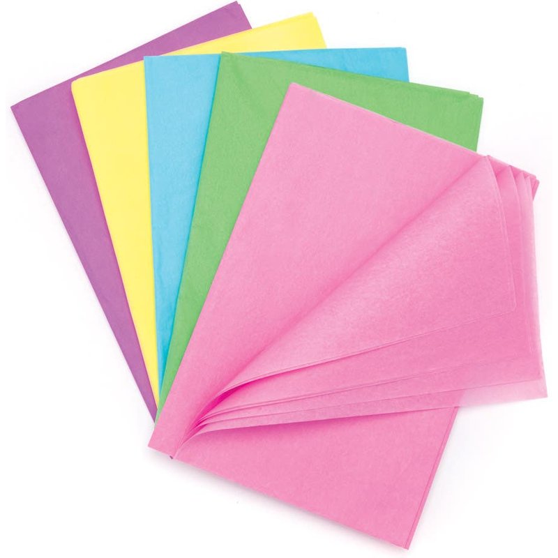 Pastel Tissue Paper Value Pack (Pack of 25) Paper & Card 5 assorted colours - Purple, Blue, Pink, Green & Yellow