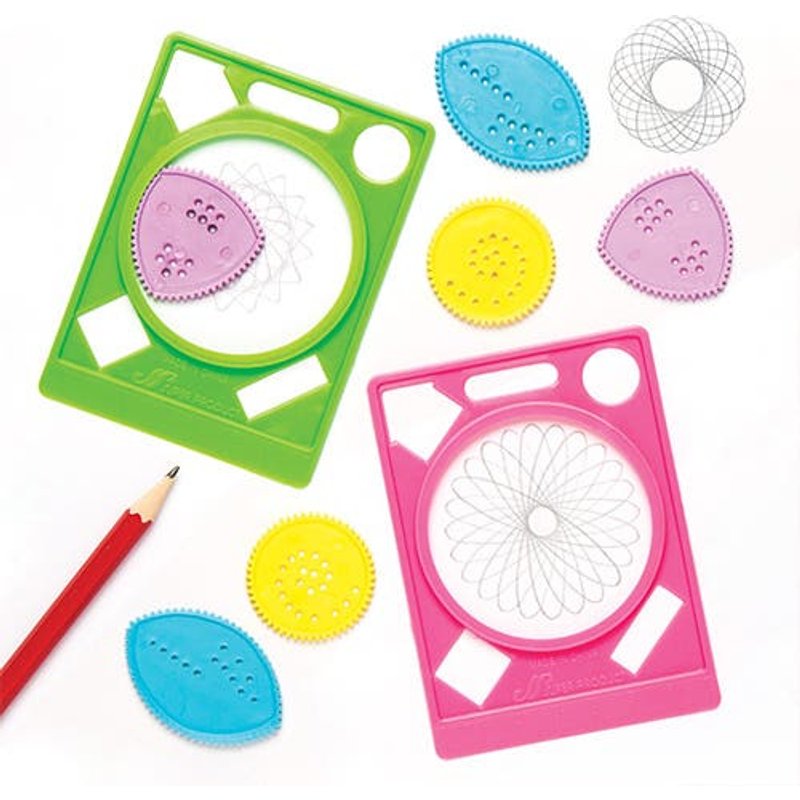Pattern Creator Stencils (Pack of 8) Art Supplies, Art Materials 2 assorted colours - Pink & Green