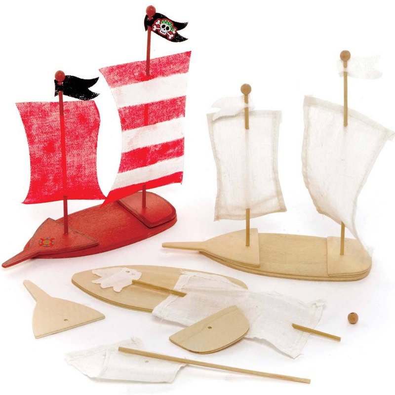 Pirate Ship 3D Woodcraft Kits (Pack of 3) Art Craft Kits