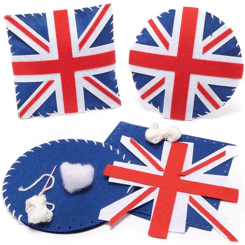 Union Jack Cushion Sewing Kits (Pack of 2) Sewing & Weaving Craft Kits
