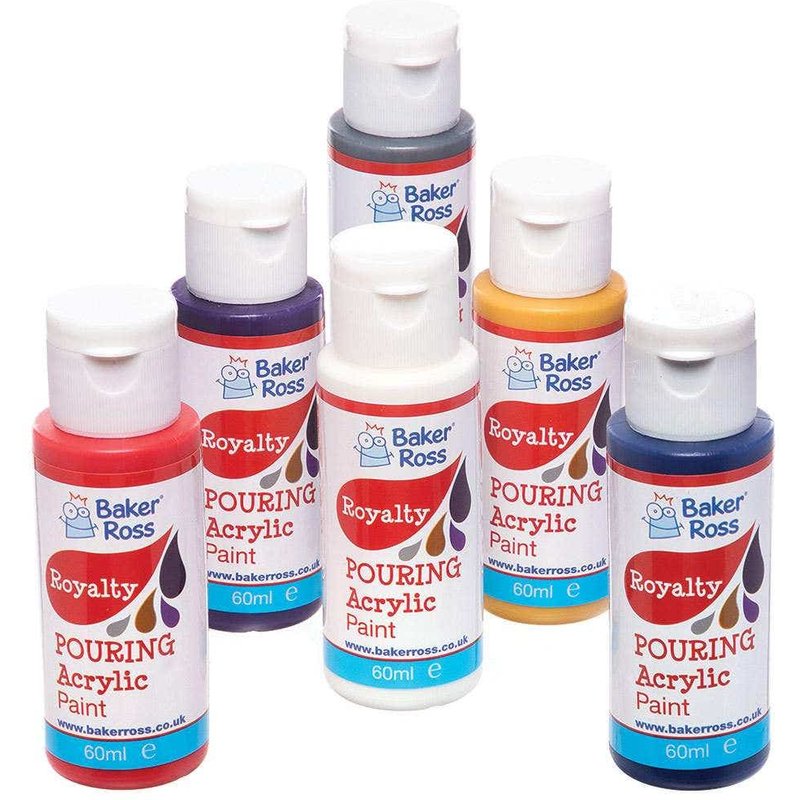 Magic Marbling Pouring Acrylic Paint Value Pack 60ml (Pack of 6) Pre-Mixed, Multi-Surface Paint, 6 Assorted Colours