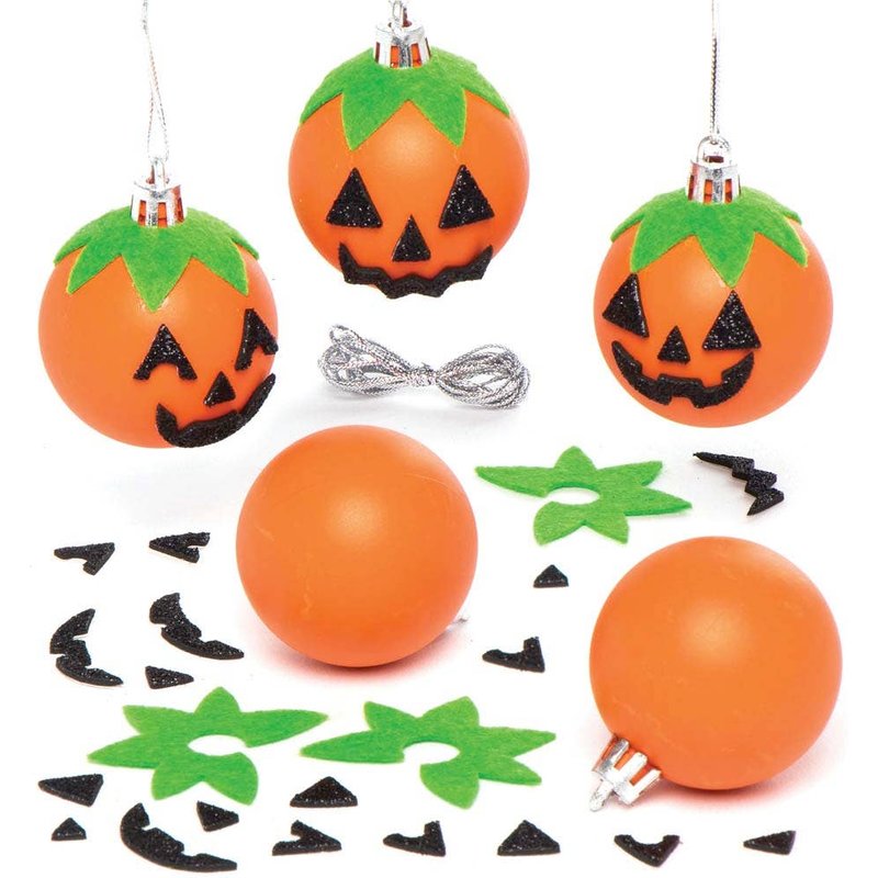 Pumpkin Bauble Decoration Kits (Pack of 6) Halloween Crafts