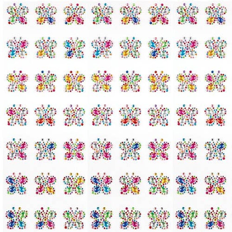 Rainbow Butterfly Self-Adhesive Acrylic Gems (Pack of 20) Craft Embellishments Assorted colours