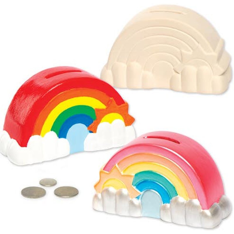 Ceramic Rainbow Money Boxes (Box of 2) Decoration Craft Kits