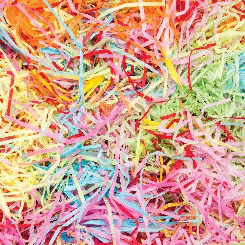 Rainbow Coloured Shredded Tissue (Per pack) 50g Tissue Paper, 7 Colours Red, Yellow, Pinks, Green, Orange & Blue