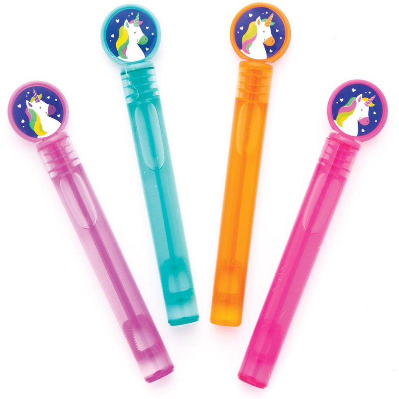 Rainbow Unicorn Touchable Bubbles (Pack of 8) Pocket Money Toys 4 assorted colours - Pink, Orange, Purple & Turquoise