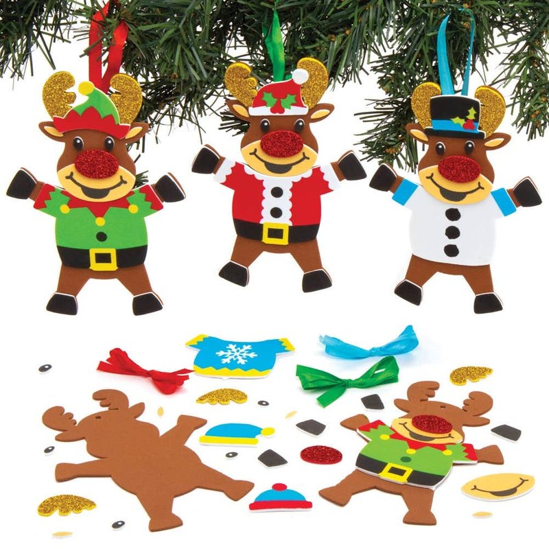 Reindeer Christmas Jumper Decoration Kits (Pack of 6) Christmas Crafts