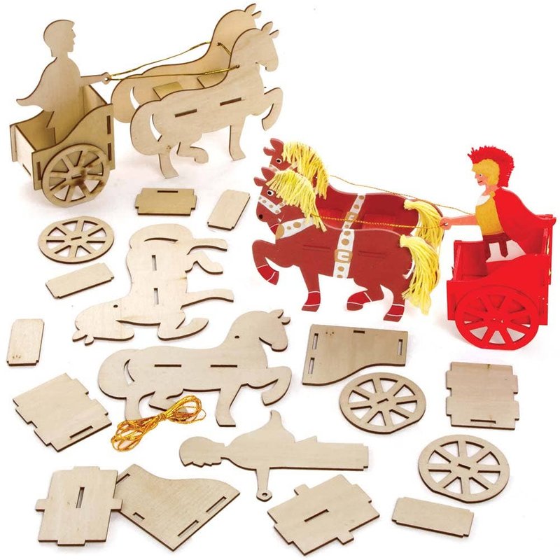 Roman Chariot 3D Woodcraft Kits (Pack of 2) Art Craft Kits