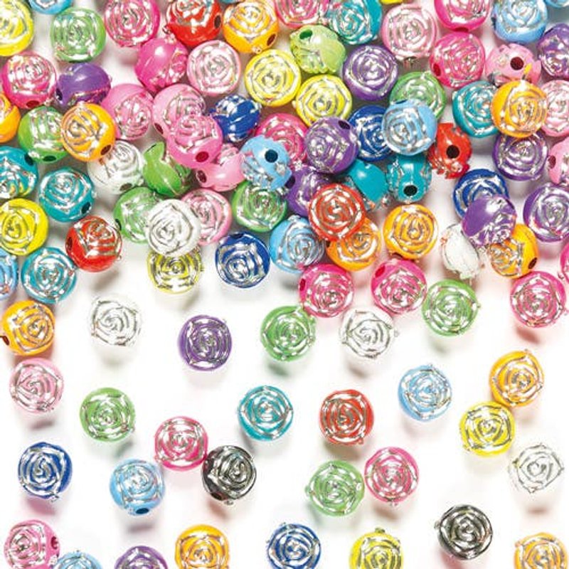 Rose Sparkle Beads (Pack of 400) Sparkly Beads In Assorted Colours, Bracelet & Jewellery Making, Size Approx 8mm