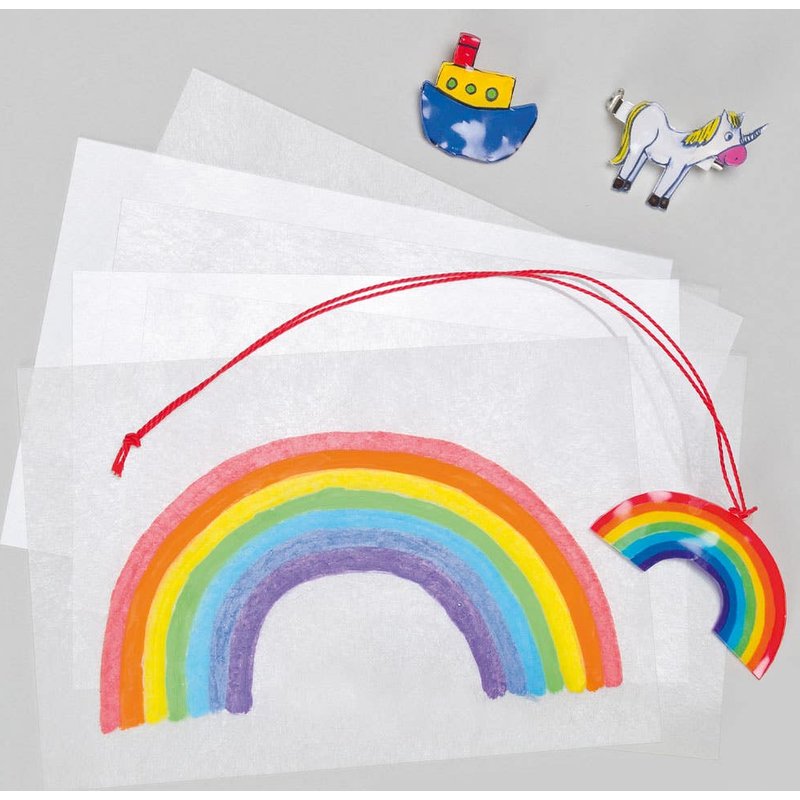 Super Shrink Sheets (Pack of 10) Shrinks 7x Smaller, Sheet Size Approx. 15cm x 10cm, Design Your Own