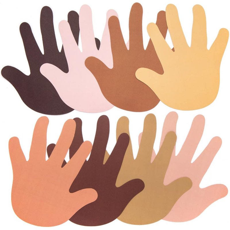 Skin Tone Hand Cut-Outs (Pack of 56) Craft Blanks & Bases 8 assorted skin tone colours