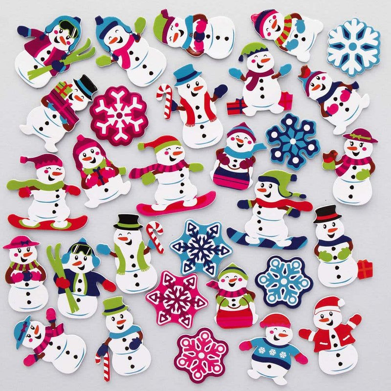 Snowman Foam Stickers (Pack of 200) Christmas Craft Supplies