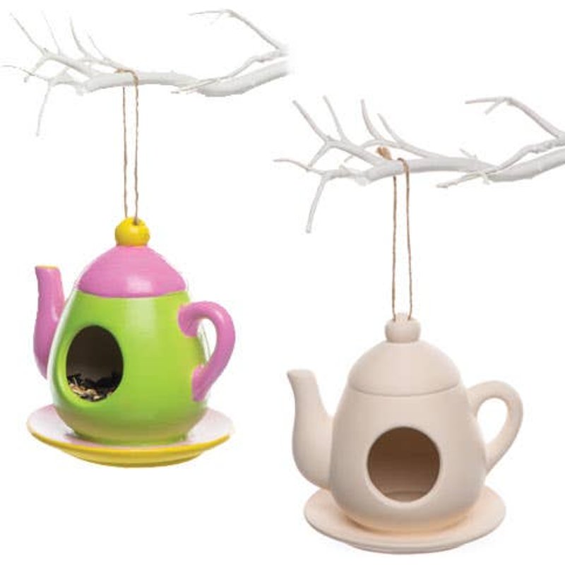 Teapot Ceramic Bird Feeders (Box of 2) Nature Craft Kits