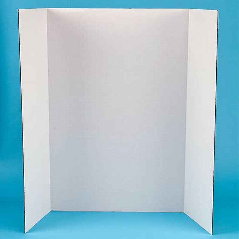 White Tri-Fold Presentation Boards 122cm x 91cm Pack of 4, Display Board For School Projects, Classroom Supplies