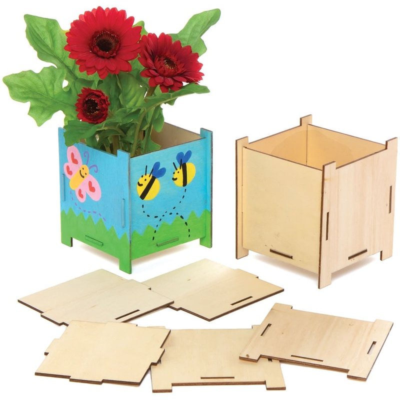 Wooden Flowerpot Kits (Pack of 4) Nature Craft Kits