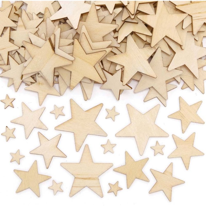 Wooden Stars Value Pack (Pack of 180) Craft Embellishments