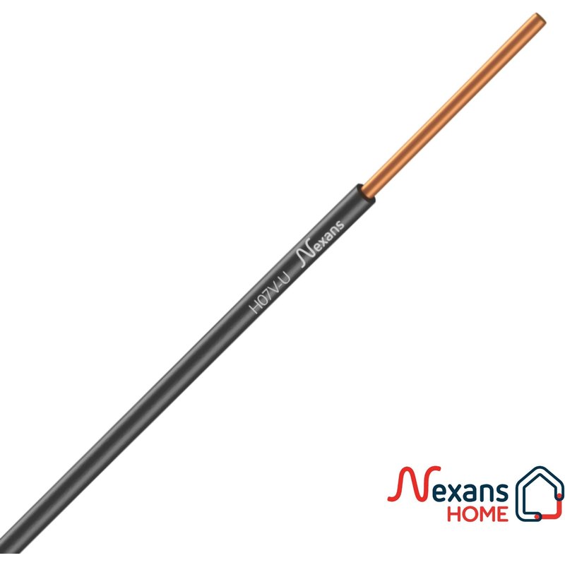 H07v-u 1x1,5mm cabo preto nexans rolo 10m
