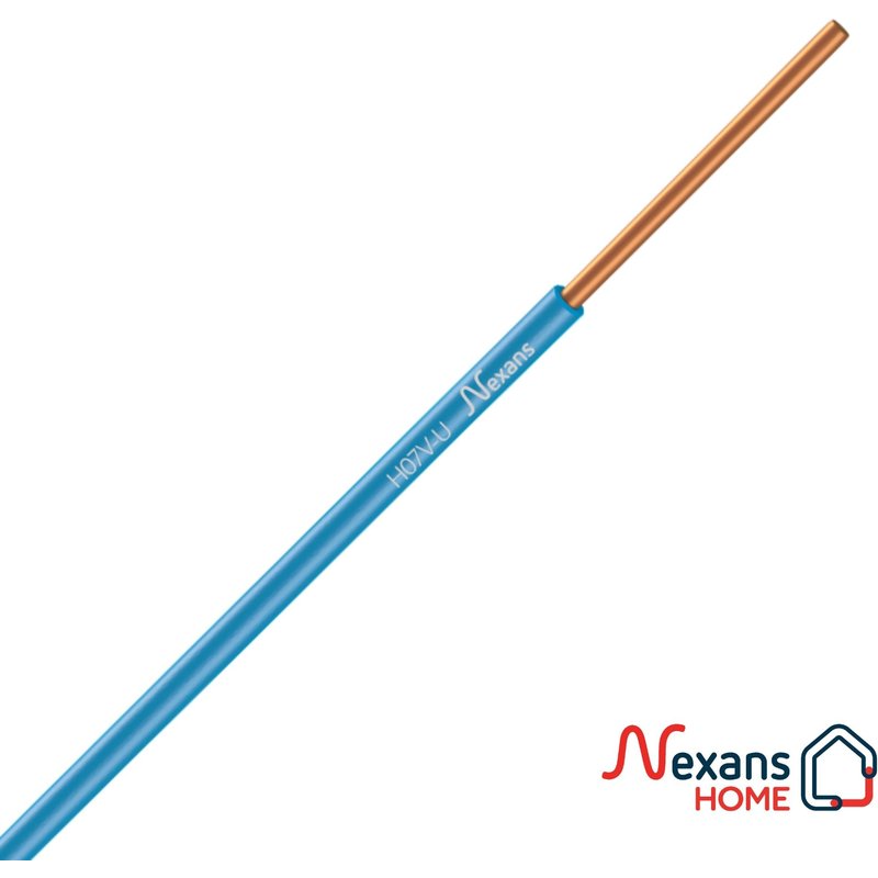 H07v-u 1x1,5mm cabo azul nexans rolo 25m