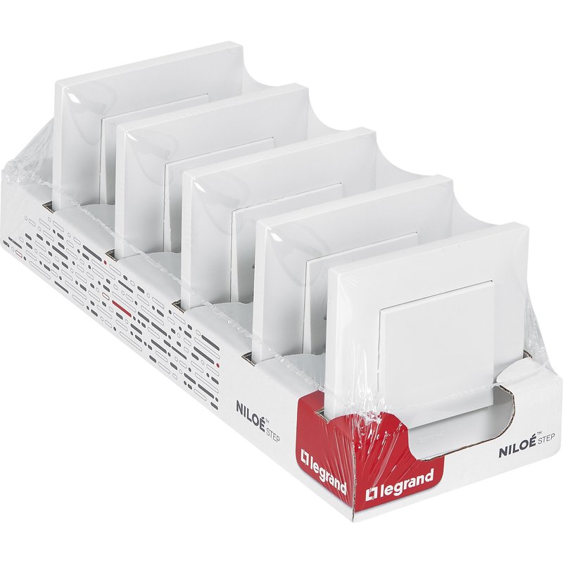 Pack 5 comut monobl branco legrand niloe step