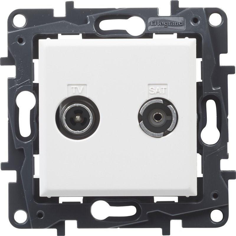 Tomada tv-sat passagem branco legrand niloe step