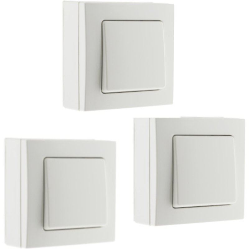 Pack 3 interruptores comutadores salientes brancos