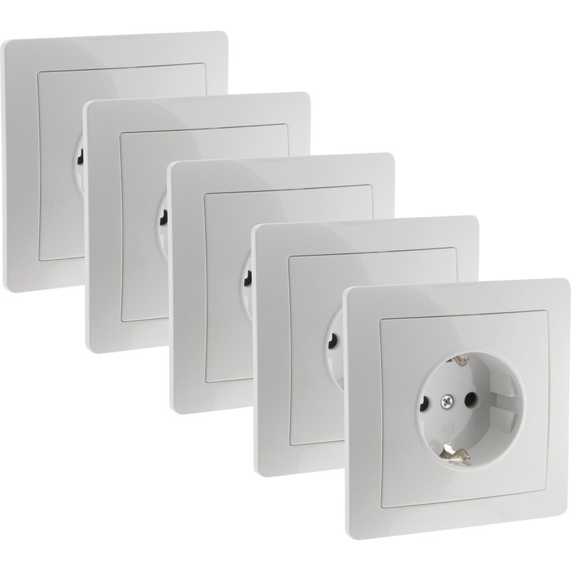 5 tomadas schuko branco