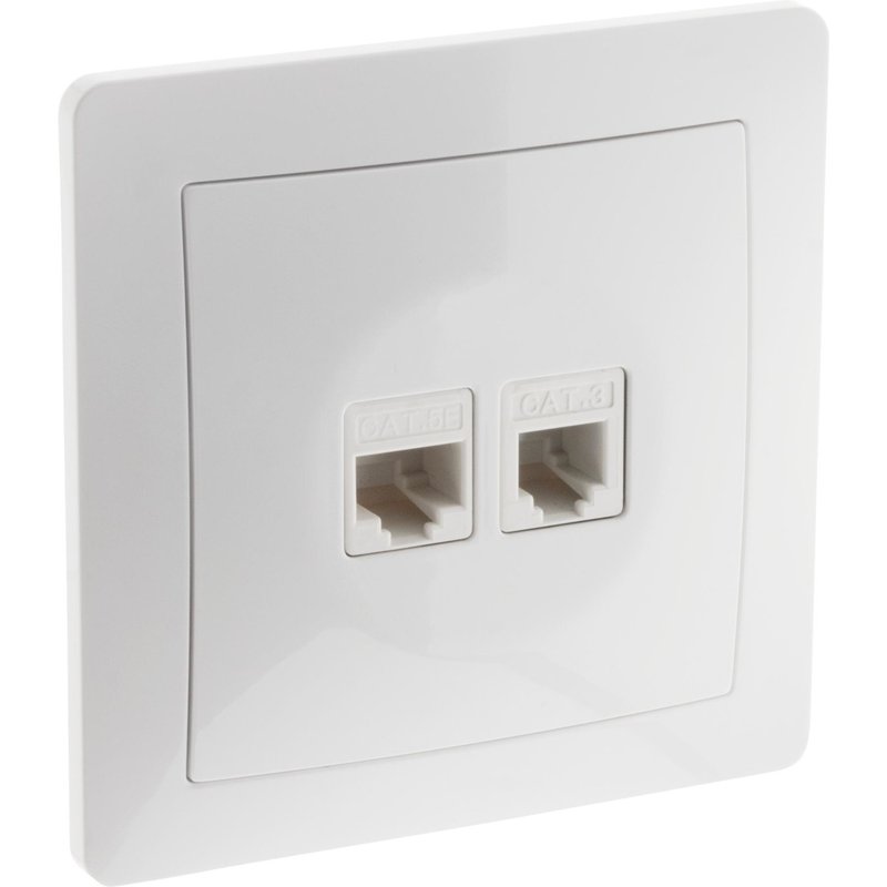 Tomada red rj11 rj45 branco