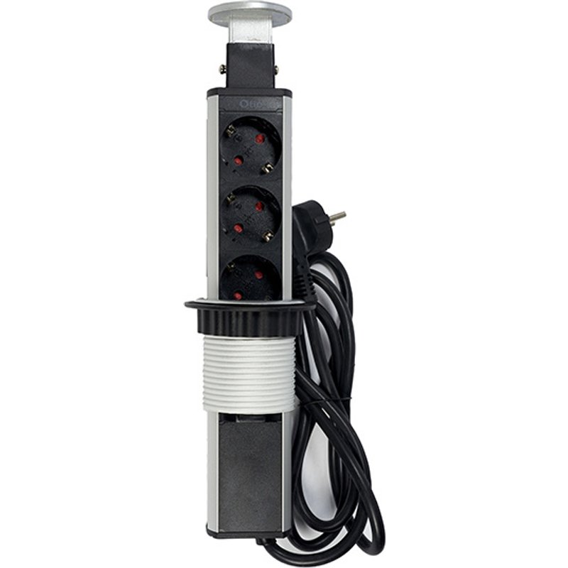 Base 3 tomadas encastrável usb