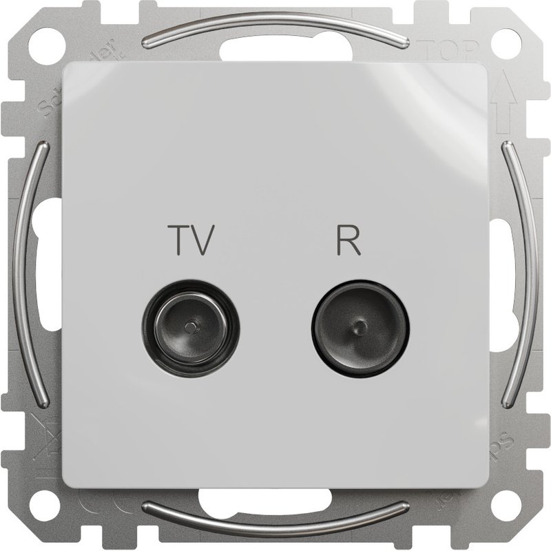 Tomada tv/fm new sedna intermediária 7 db de alumínio