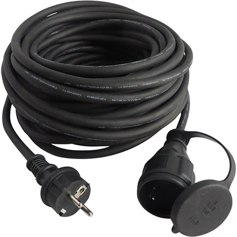 Extensão de cabo h07rn-f preto 3 x 1,5 mm² 10 m