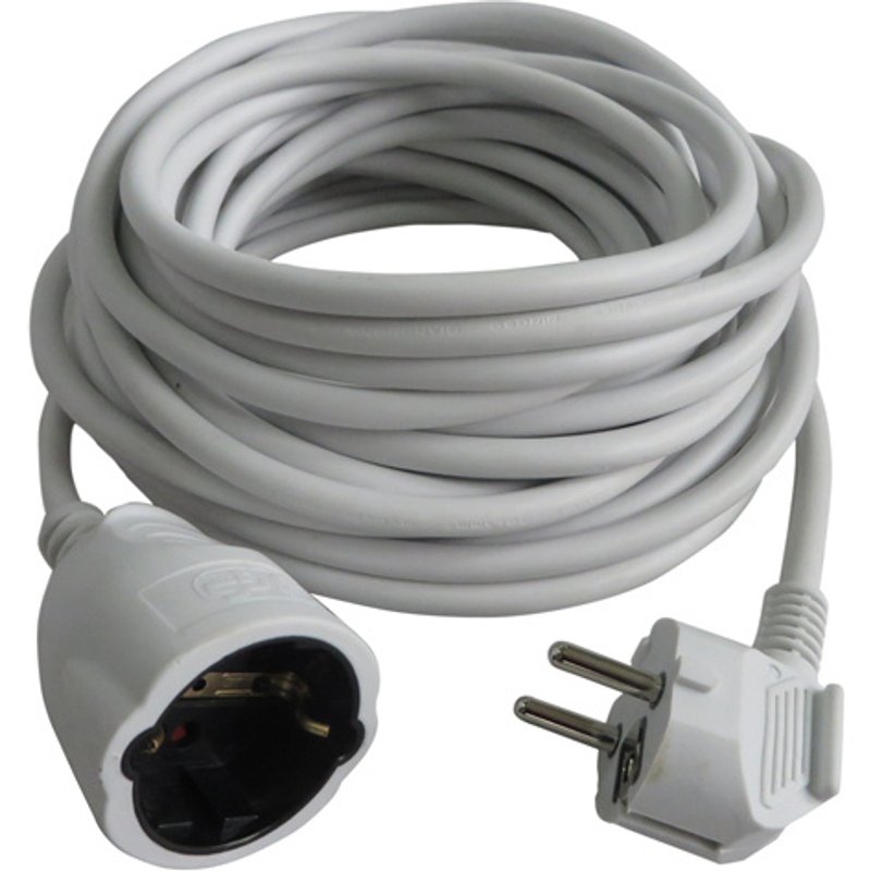 Extensão de cabo h05vv-f branco 3 x 1,5 mm² 10m
