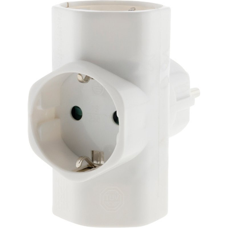 Adaptador 3 tomadas branco