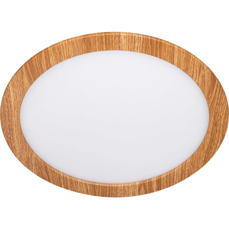 Downlight led redondo efeito madeira 30cm allinone