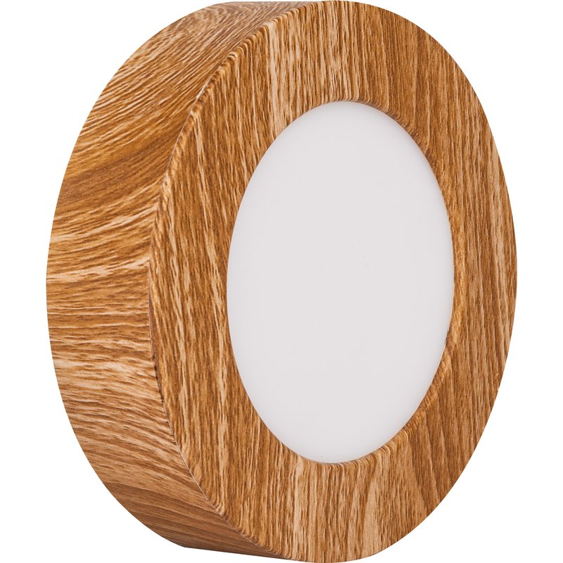Downlight led redondo efeito madeira 12cm allinone
