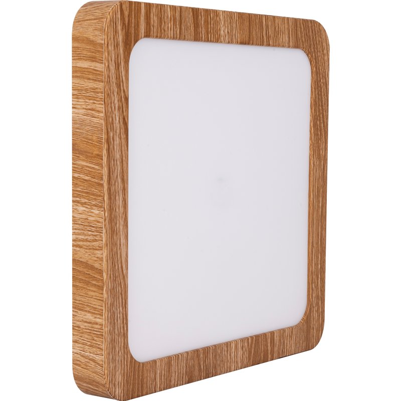 Downlight led quadrado efeito madeira 30cm allinone