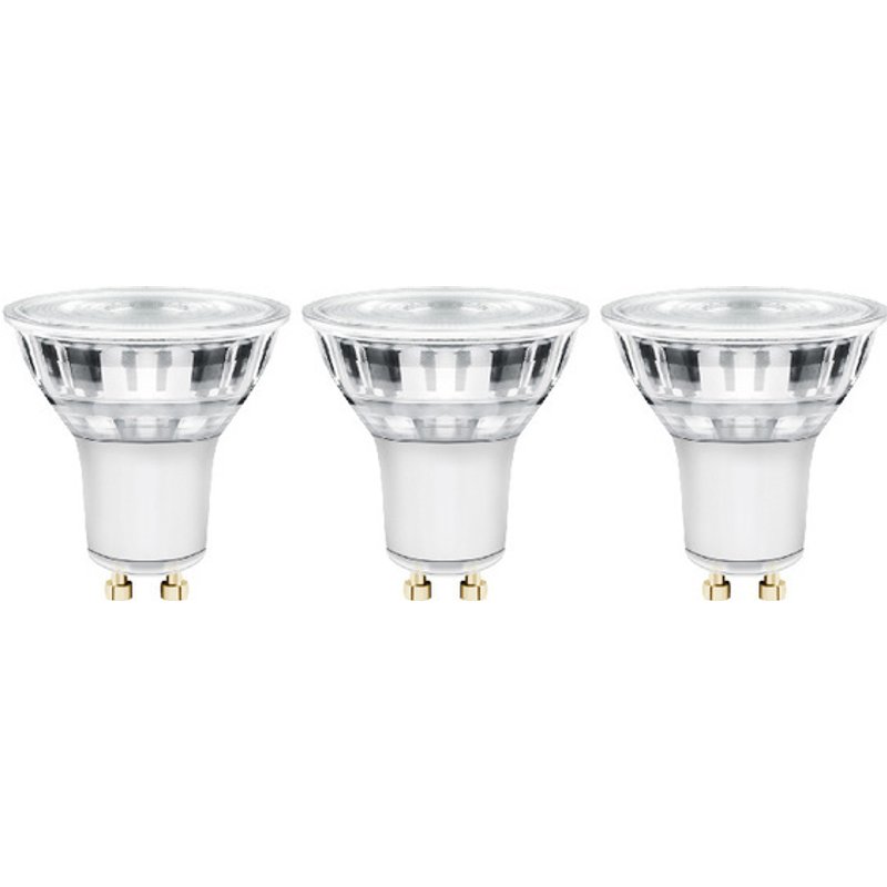 Pack de 3 lâmpadas led gu10 345 lm vidro 3,6 w luz neutra