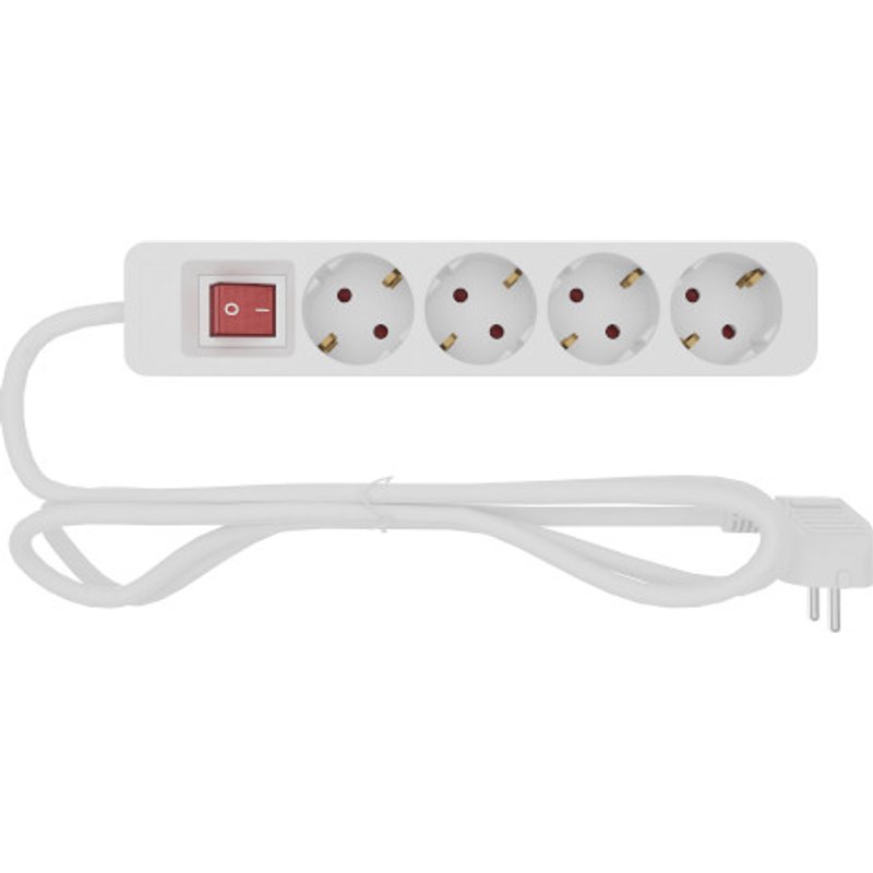 Base 4 tomadas con interruptor