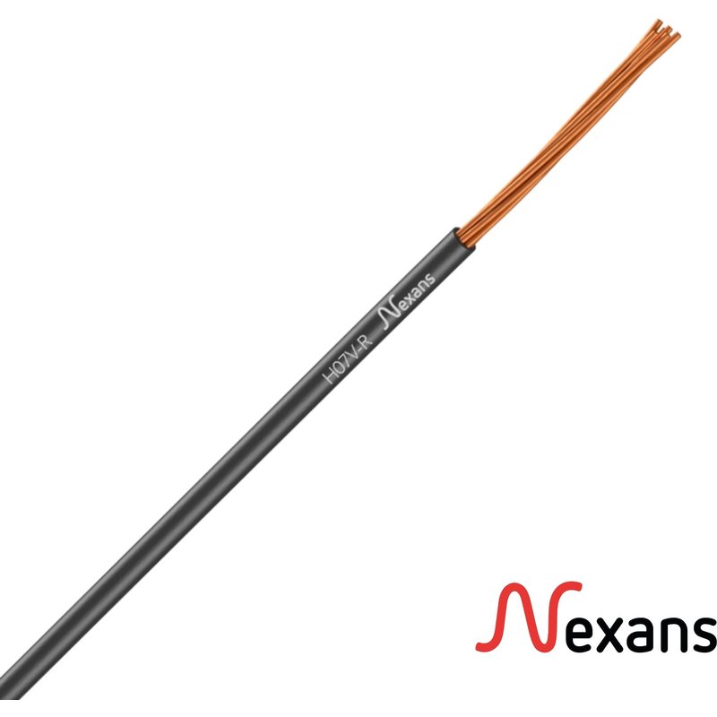 Nexans h07v-r 1x16mm com cabo preto cortado 1m